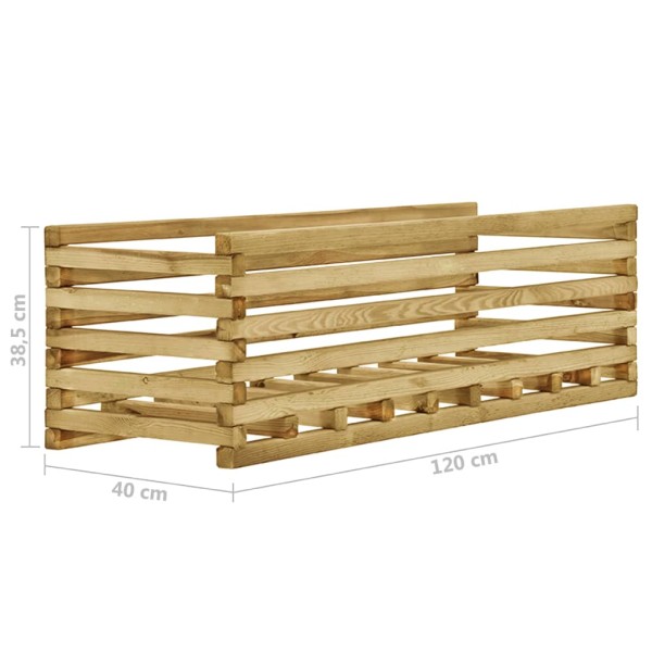 Arriate de madera de pino impregnada 120x40x38,5 cm Arriate de madera de pino impregnada 120x40x38,5 cm