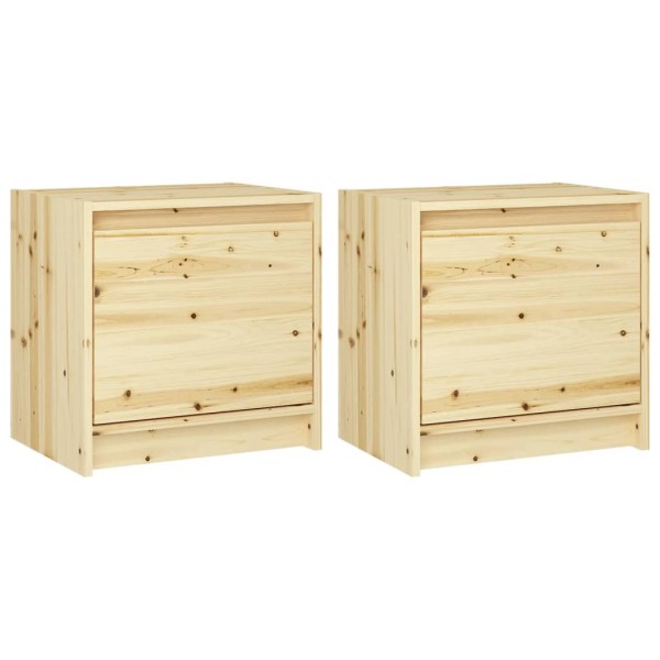 Mesitas de noche 2 uds madera maciza de abeto 40x30,5x40 cm Mesitas de noche 2 uds madera maciza de abeto 40x30,5x40 cm