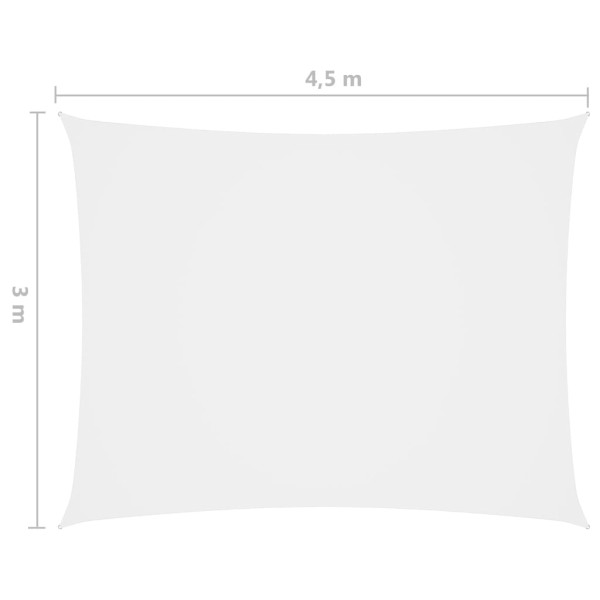 Toldo de vela rectangular tela Oxford blanco 3x4,5 m Toldo de vela rectangular tela Oxford blanco 3x4,5 m