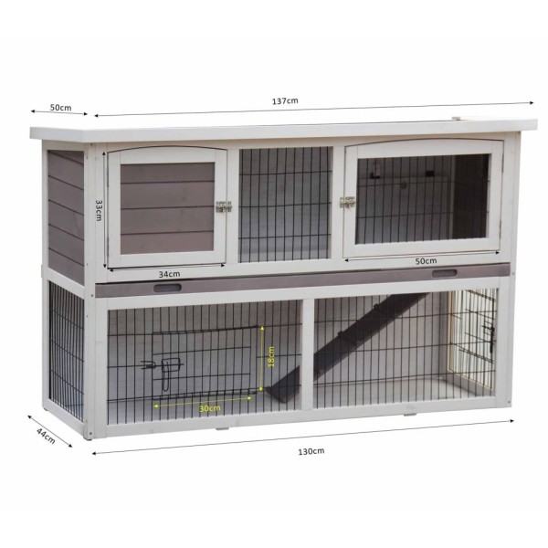 @Pet Conejera Bigfoot madera blanca 137x50x85 cm 26024 @Pet Conejera Bigfoot madera blanca 137x50x85 cm 26024