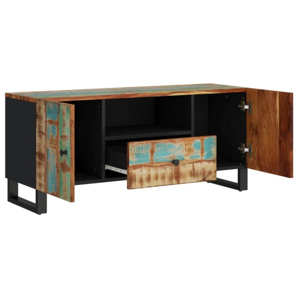 Mueble TV madera reciclada y madera contrachapada 105x33,5x46cm