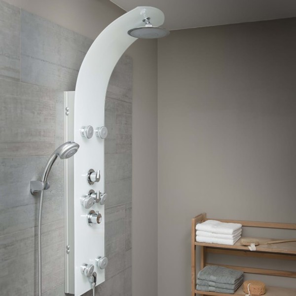 SCHÜTTE Panel ducha vidrio y mezclador termostático LANZAROTE SCHÜTTE Panel ducha vidrio y mezclador termostático LANZAROTE