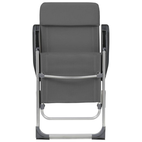 Sillas de camping plegables 2 unidades aluminio gris Sillas de camping plegables 2 unidades aluminio gris