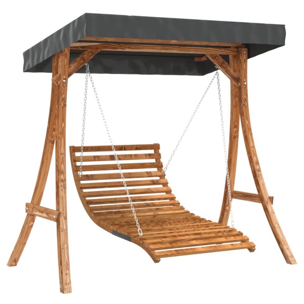 Tumbona columpio con toldo madera maciza abeto acabado de teca Tumbona columpio con toldo madera maciza abeto acabado de teca