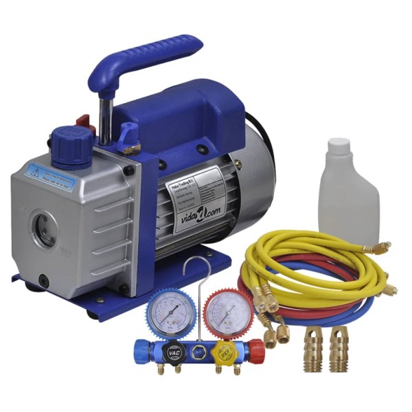 Bomba de vacío una etapa y manómetro colector cuatridireccional Bomba de vacío una etapa y manómetro colector cuatridireccional