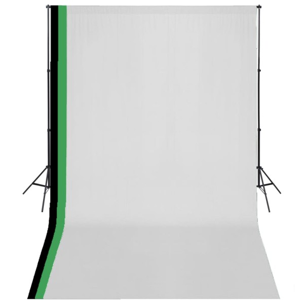 Kit estudio 3 telones fondo algodón estructura ajustable 3x5 m Kit estudio 3 telones fondo algodón estructura ajustable 3x5 m