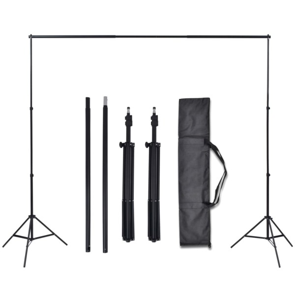 Kit estudio 3 telones fondo algodón estructura ajustable 3x5 m Kit estudio 3 telones fondo algodón estructura ajustable 3x5 m