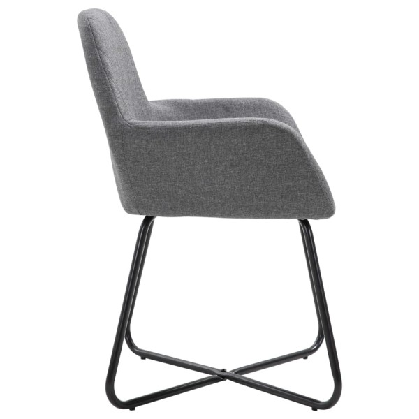 Sillas de comedor 6 unidades de tela gris oscuro Sillas de comedor 6 unidades de tela gris oscuro