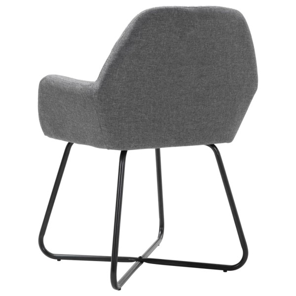 Sillas de comedor 6 unidades de tela gris oscuro Sillas de comedor 6 unidades de tela gris oscuro
