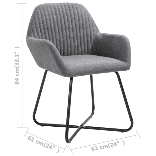 Sillas de comedor 6 unidades de tela gris oscuro Sillas de comedor 6 unidades de tela gris oscuro