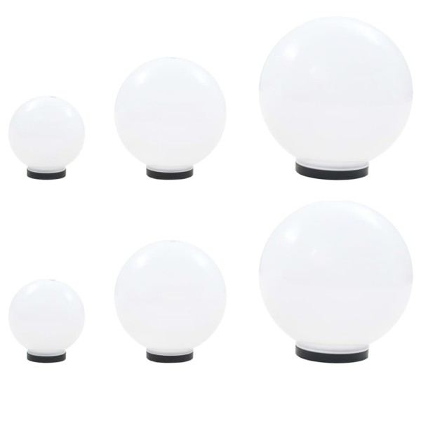 Juego de lámparas de bola LED 6 uds esféricas PMMA 20/30/40 cm Juego de lámparas de bola LED 6 uds esféricas PMMA 20/30/40 cm