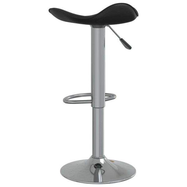 Taburete de cocina de acero cromado y cuero artificial negro Taburete de cocina de acero cromado y cuero artificial negro