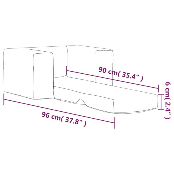Sofá cama para niños felpa suave rosa Sofá cama para niños felpa suave rosa