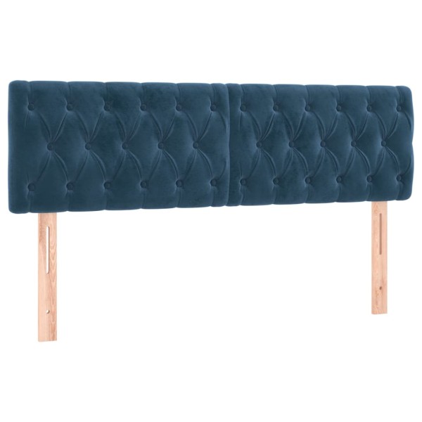 Cabeceros 2 unidades de terciopelo azul oscuro 80x7x78/88 cm Cabeceros 2 unidades de terciopelo azul oscuro 80x7x78/88 cm