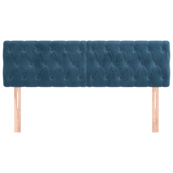 Cabeceros 2 unidades de terciopelo azul oscuro 80x7x78/88 cm Cabeceros 2 unidades de terciopelo azul oscuro 80x7x78/88 cm
