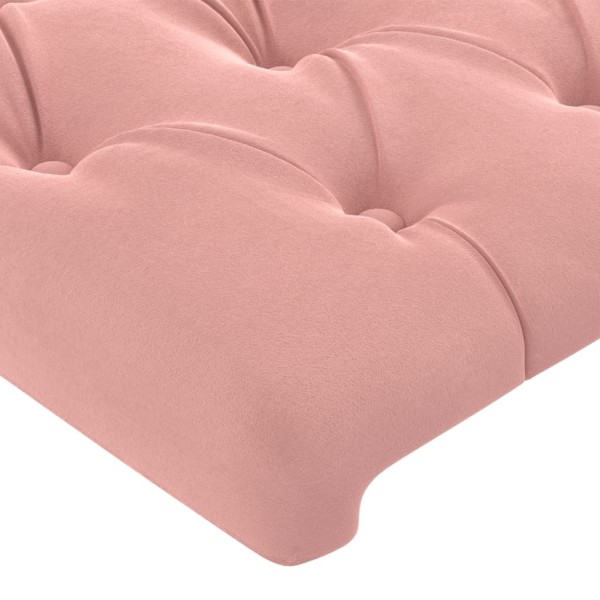 Cabeceros 2 unidades de terciopelo rosa 72x7x78/88 cm Cabeceros 2 unidades de terciopelo rosa 72x7x78/88 cm