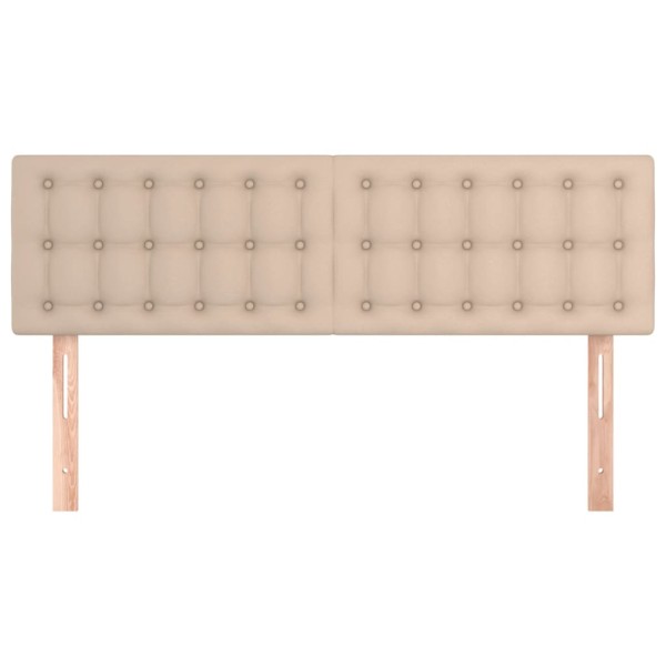 Cabeceros 2 unidades cuero sintético capuchino 72x5x78/88 cm