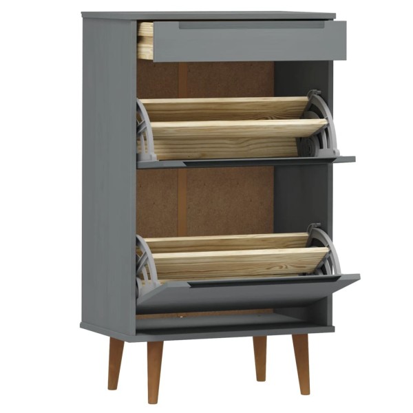 Zapatero MOLDE madera maciza de pino gris 59,5x35x103 cm Zapatero MOLDE madera maciza de pino gris 59,5x35x103 cm