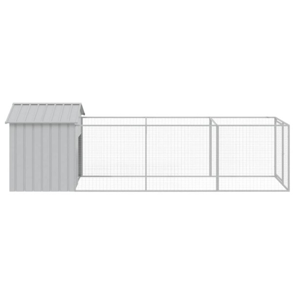 Caseta perros tejado acero galvanizado gris claro 117x405x123cm Caseta perros tejado acero galvanizado gris claro 117x405x123cm