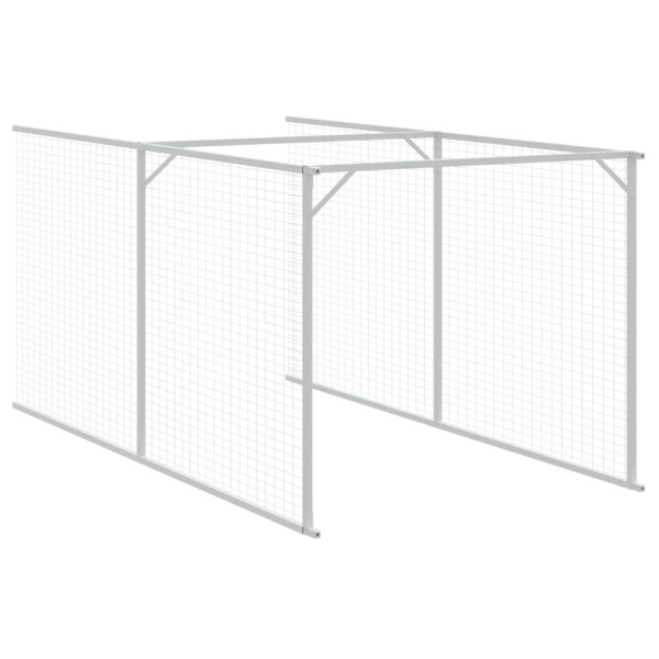 Caseta perros tejado acero galvanizado gris claro 117x405x123cm Caseta perros tejado acero galvanizado gris claro 117x405x123cm