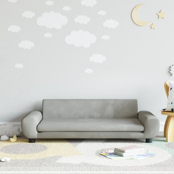 Sofá para niños de terciopelo gris claro 100x54x33 cm Sofá para niños de terciopelo gris claro 100x54x33 cm