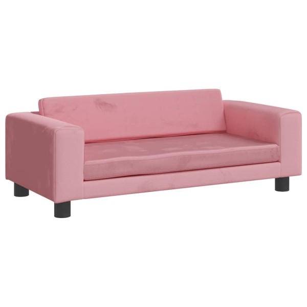 Sofá para niños con reposapiés terciopelo rosa 100x50x30 cm Sofá para niños con reposapiés terciopelo rosa 100x50x30 cm
