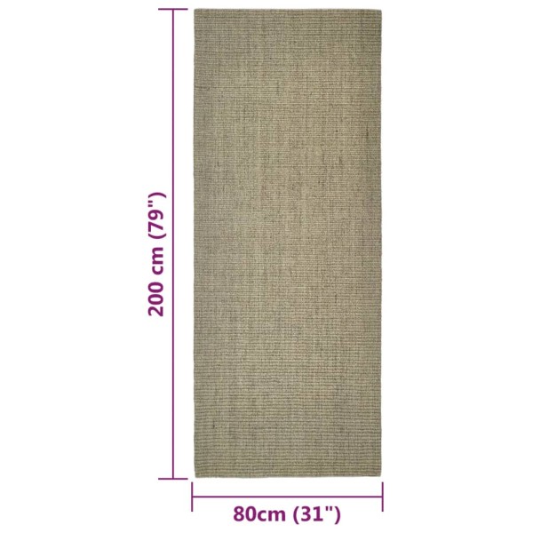 Alfombra de sisal para rascador gris taupe 80x200 cm Alfombra de sisal para rascador gris taupe 80x200 cm