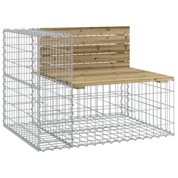 Banco jardín con gaviones madera pino impregnada 287x71x65,5 cm Banco jardín con gaviones madera pino impregnada 287x71x65,5 cm