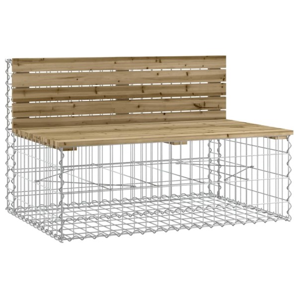 Banco jardín con gaviones madera pino impregnada 287x71x65,5 cm Banco jardín con gaviones madera pino impregnada 287x71x65,5 cm