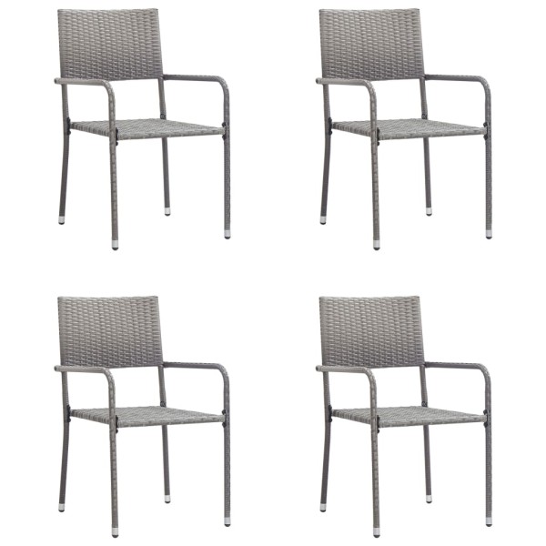 Set comedor jardín 5 pzas ratán sintético gris antracita y gris Set comedor jardín 5 pzas ratán sintético gris antracita y gris