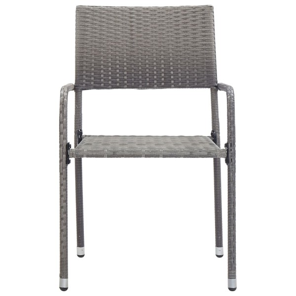 Set comedor jardín 5 pzas ratán sintético gris antracita y gris Set comedor jardín 5 pzas ratán sintético gris antracita y gris