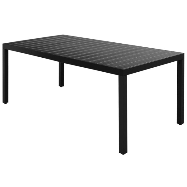 Set de comedor de jardín de 7 piezas PVC ratán negro Set de comedor de jardín de 7 piezas PVC ratán negro