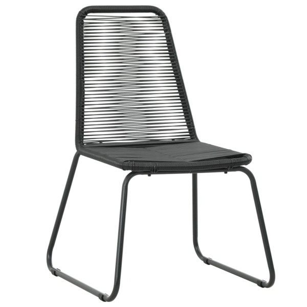 Set de comedor de jardín de 7 piezas PVC ratán negro Set de comedor de jardín de 7 piezas PVC ratán negro