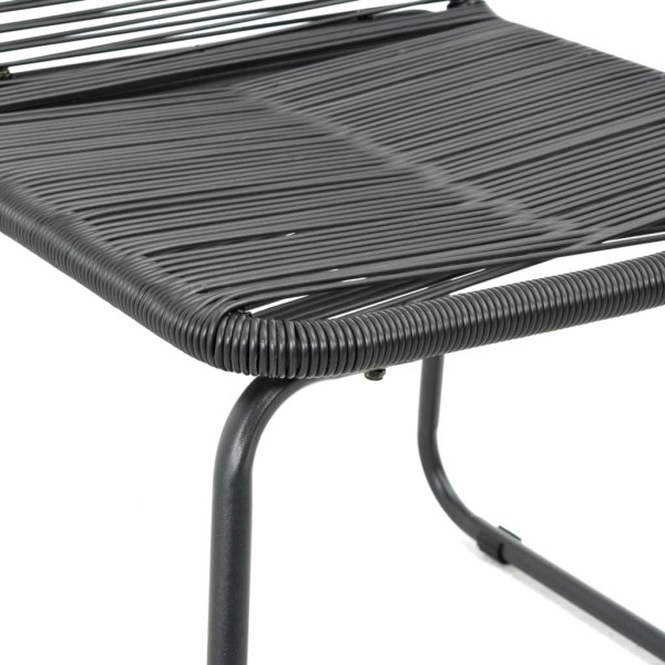 Set de comedor de jardín de 7 piezas PVC ratán negro Set de comedor de jardín de 7 piezas PVC ratán negro