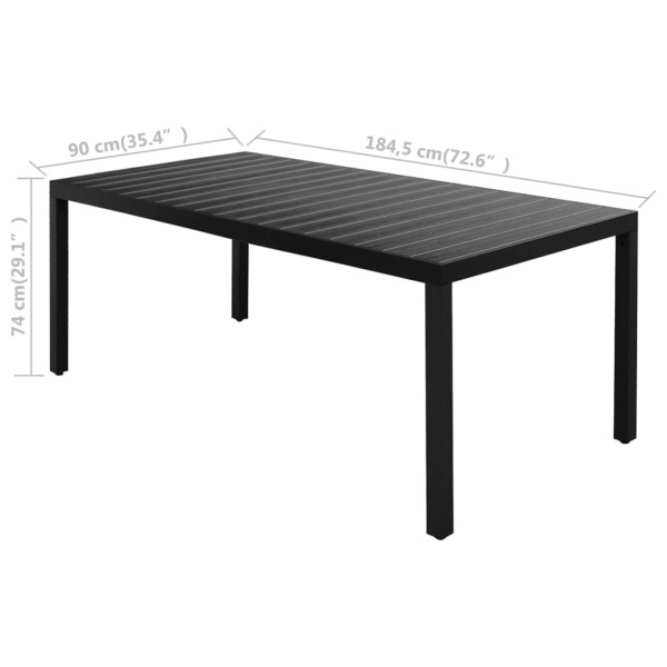Set de comedor de jardín de 7 piezas PVC ratán negro Set de comedor de jardín de 7 piezas PVC ratán negro