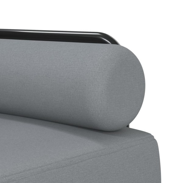 Sofá cama en forma de L tela gris claro 260x140x70 cm Sofá cama en forma de L tela gris claro 260x140x70 cm