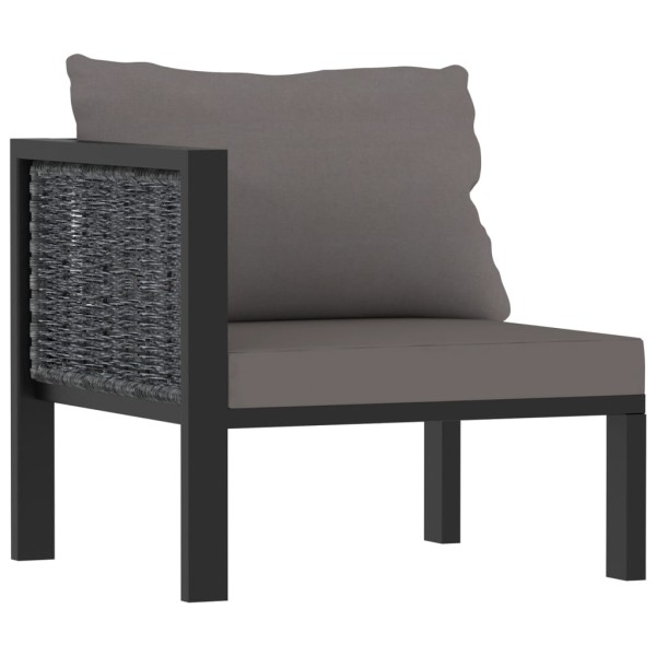 Muebles jardín 8 pzas y cojines ratán sintético gris antracita Muebles jardín 8 pzas y cojines ratán sintético gris antracita