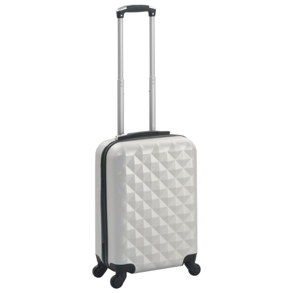 Maleta con ruedas trolley rígida plateada brillante ABS Maleta con ruedas trolley rígida plateada brillante ABS