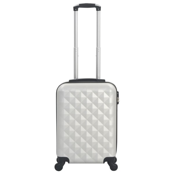 Maleta con ruedas trolley rígida plateada brillante ABS Maleta con ruedas trolley rígida plateada brillante ABS
