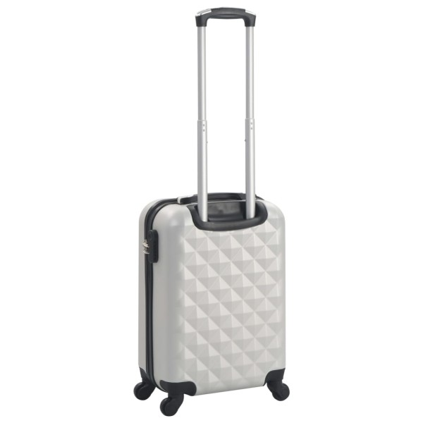 Maleta con ruedas trolley rígida plateada brillante ABS Maleta con ruedas trolley rígida plateada brillante ABS