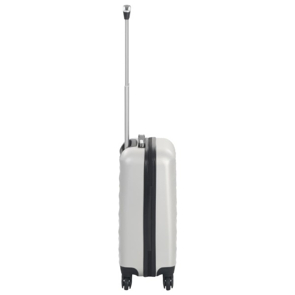 Maleta con ruedas trolley rígida plateada brillante ABS Maleta con ruedas trolley rígida plateada brillante ABS