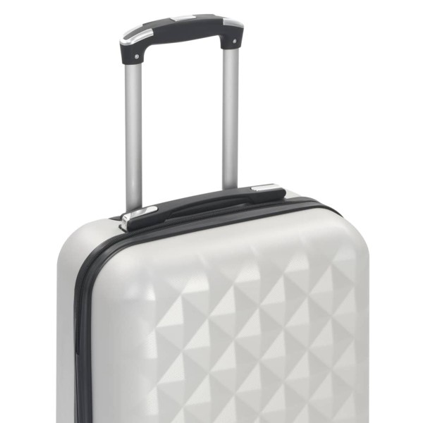 Maleta con ruedas trolley rígida plateada brillante ABS Maleta con ruedas trolley rígida plateada brillante ABS