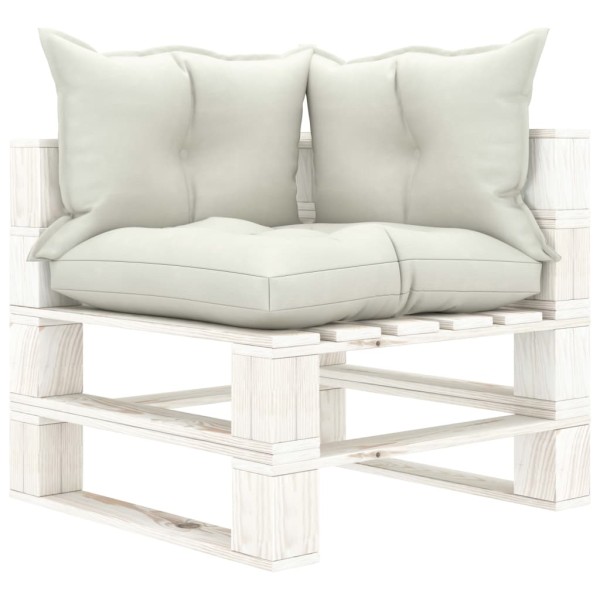 Set de muebles de palets de jardín 8 pzas madera cojines beige