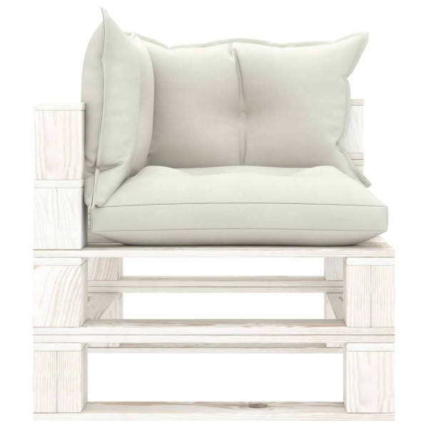 Set de muebles de palets de jardín 8 pzas madera cojines beige
