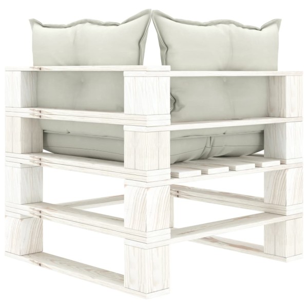 Set de muebles de palets de jardín 8 pzas madera cojines beige