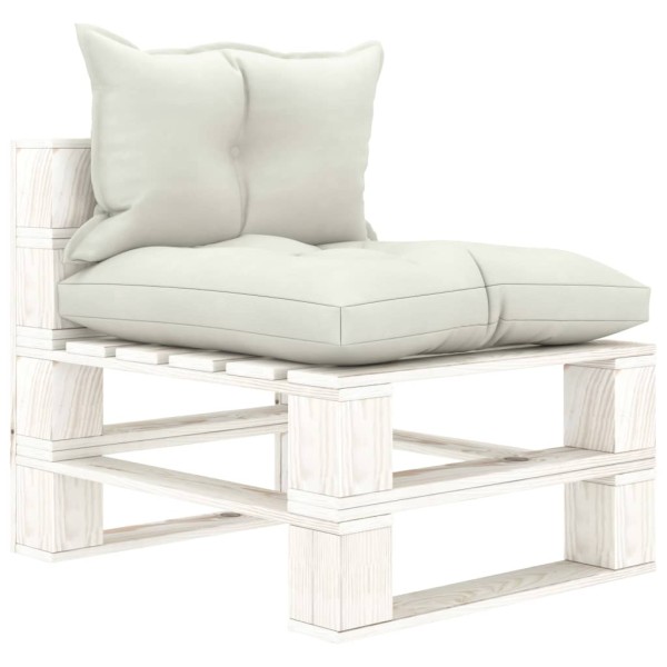 Set de muebles de palets de jardín 8 pzas madera cojines beige