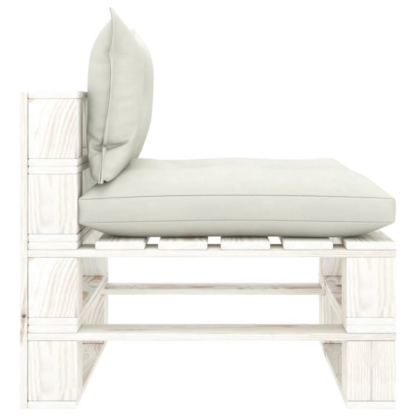 Set de muebles de palets de jardín 8 pzas madera cojines beige