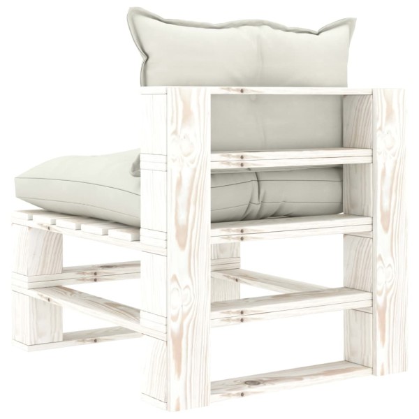 Set de muebles de palets de jardín 8 pzas madera cojines beige