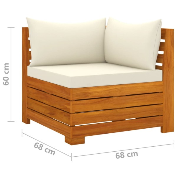 Muebles de jardín 9 piezas con cojines madera maciza de acacia Muebles de jardín 9 piezas con cojines madera maciza de acacia