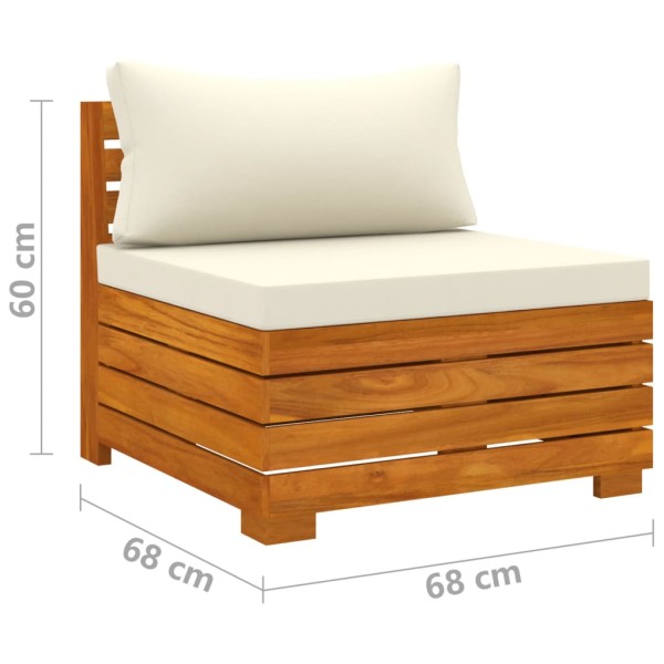 Muebles de jardín 9 piezas con cojines madera maciza de acacia Muebles de jardín 9 piezas con cojines madera maciza de acacia